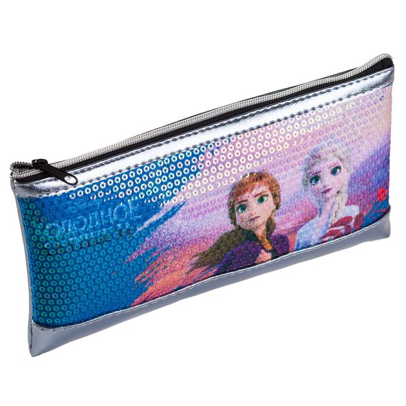 Пенал Hatber 205х110мм на молнии мягкий -Холодное сердце-( DISNEY) с пайетками , 